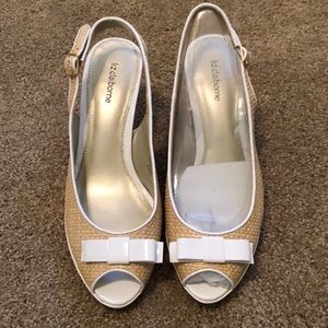 NWT Liz Claiborne straw sandal heels. Size 9.5